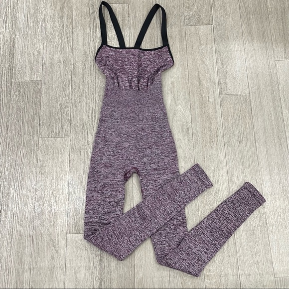 Free People Pants - (FI-35) Free People Movement Onesie in Heathered Purple Combo